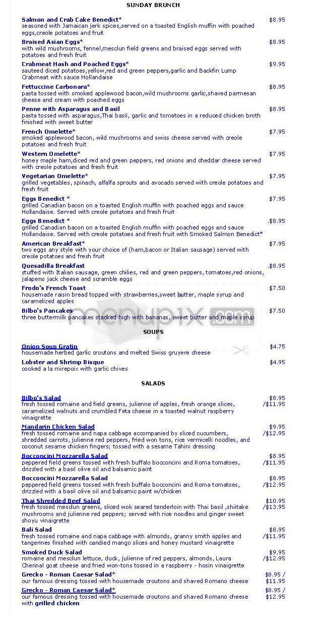 Bilbo Baggins - Alexandria, VA menu_pic