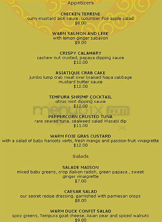 Bistro Asiatique - Bethesda, MD menu_pic