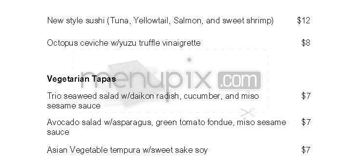 Blue Fin - Washington, DC menu_pic