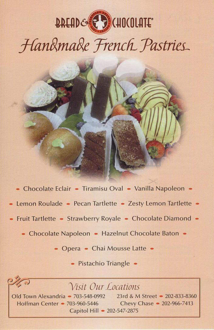 Bread & Chocolate - Washington, DC menu_pic