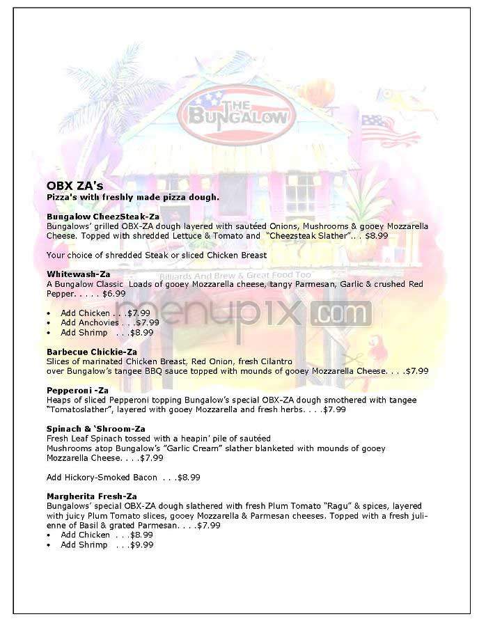 Bungalow Billiards & Brew Co - Arlington, VA menu_pic