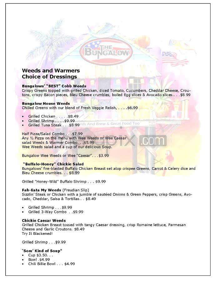 Bungalow Billiards & Brew Co - Arlington, VA menu_pic
