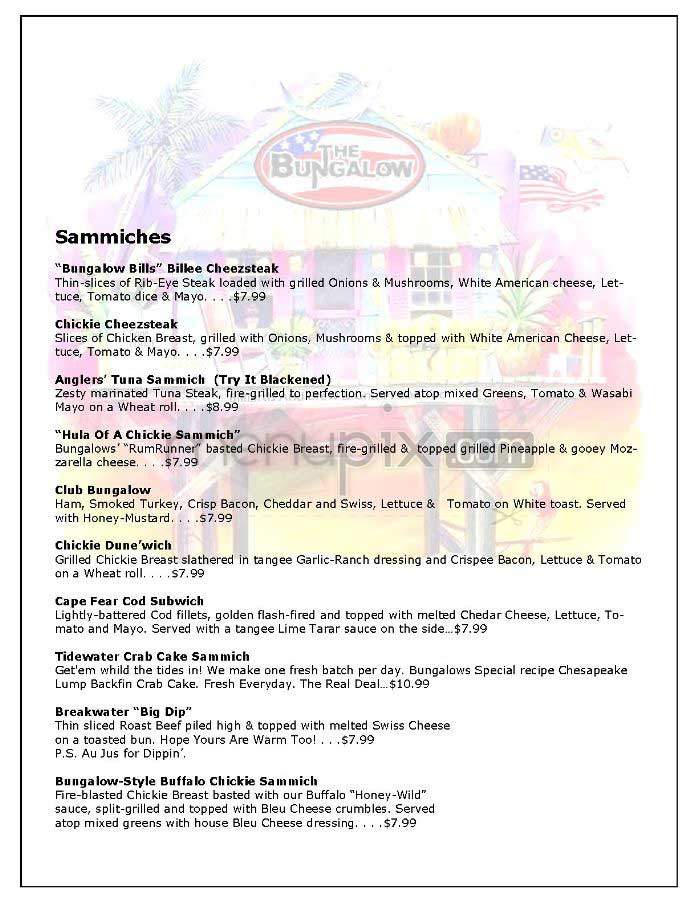 Bungalow Billiards & Brew Co - Arlington, VA menu_pic