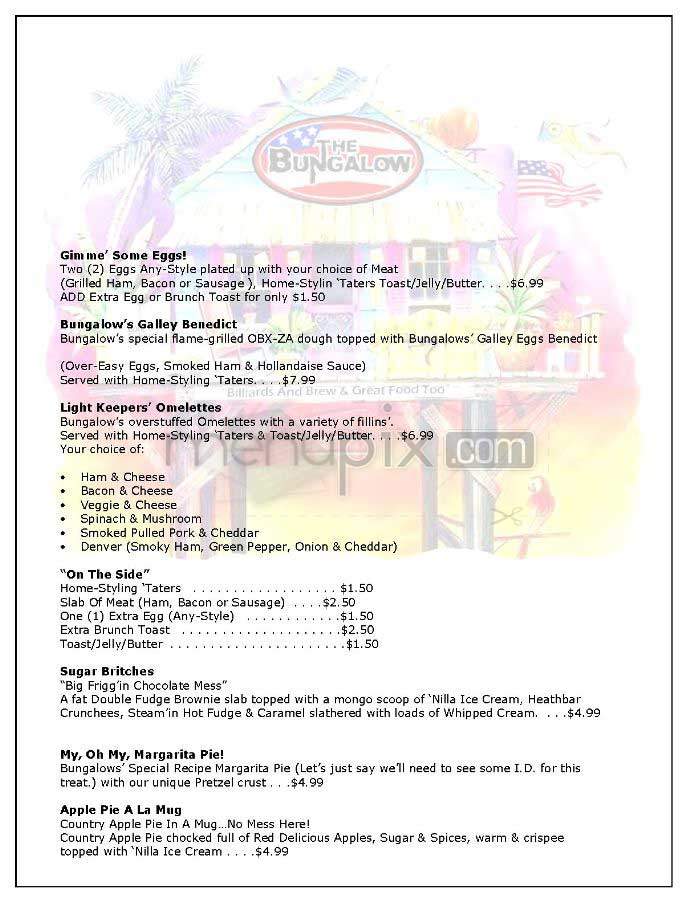 Bungalow Billiards & Brew Co - Arlington, VA menu_pic