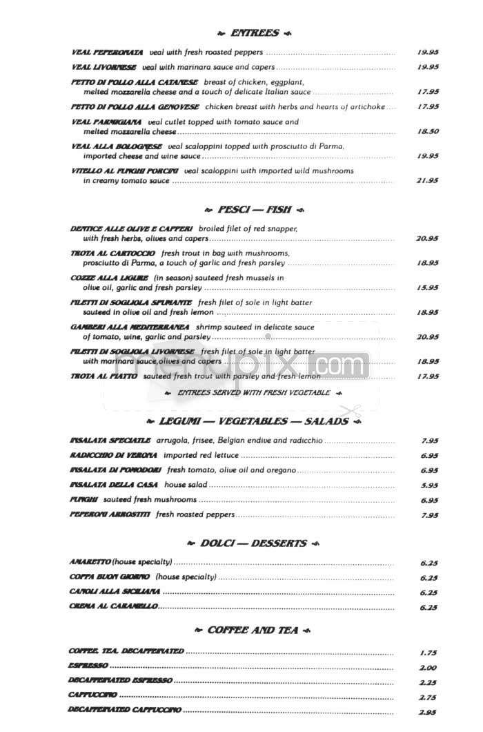 Buon Giorno Restaurant - Bethesda, MD menu_pic