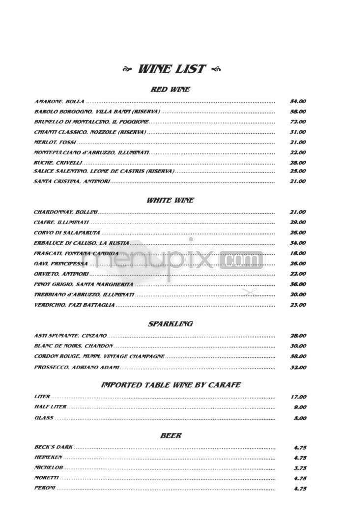 Buon Giorno Restaurant - Bethesda, MD menu_pic