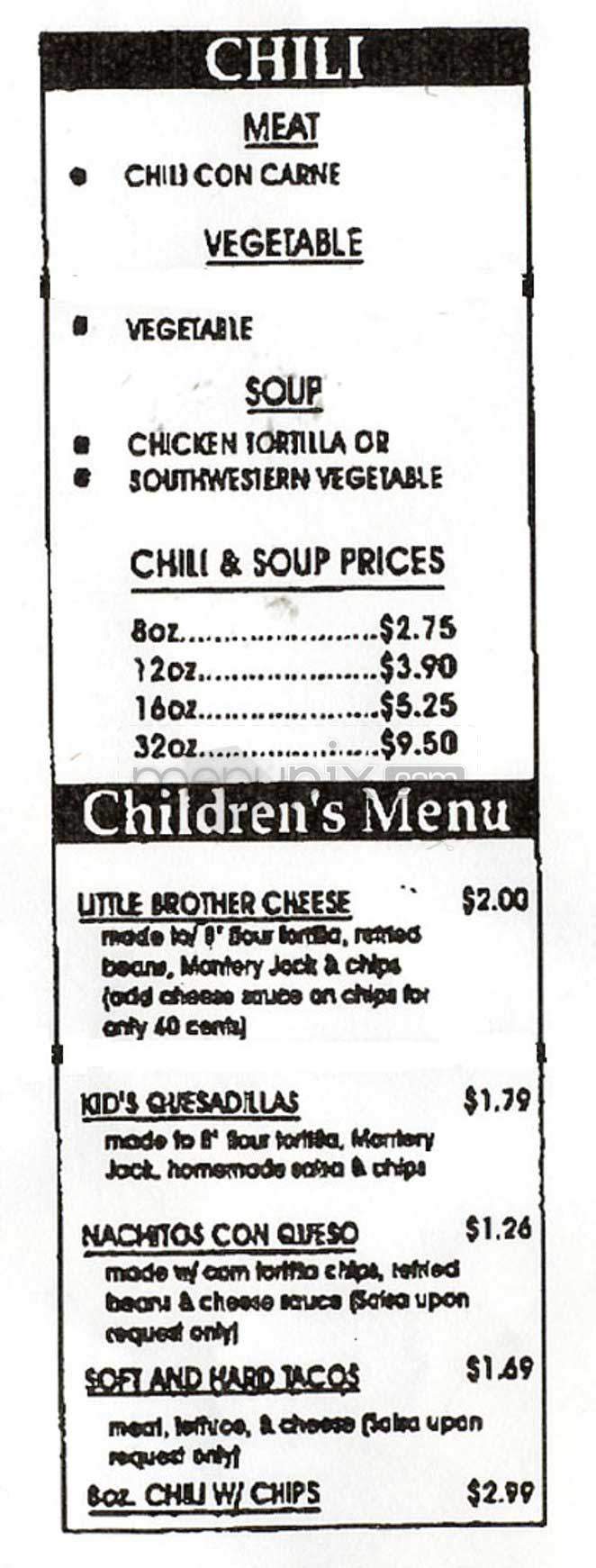 Burrito Brothers - Washington, DC menu_pic