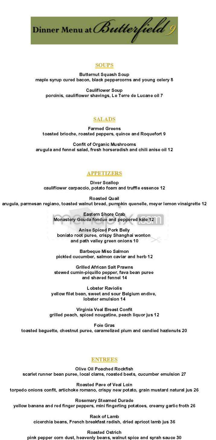 Butterfield 9 - Washington, DC menu_pic