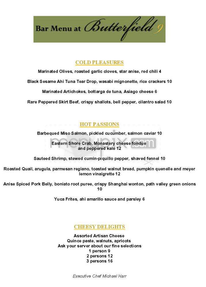 Butterfield 9 - Washington, DC menu_pic