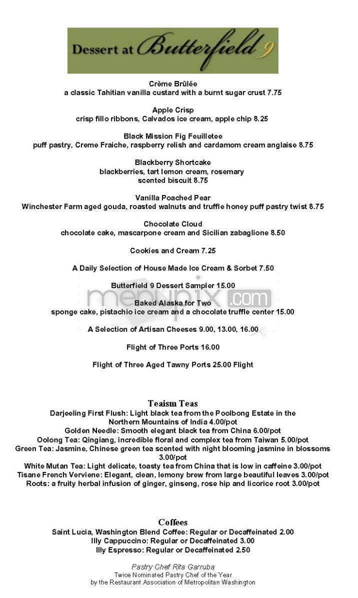 Butterfield 9 - Washington, DC menu_pic