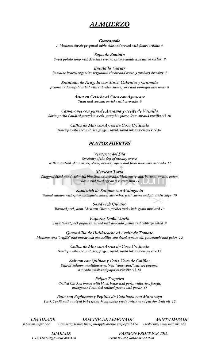 Cafe Atlntico - Washington, DC menu_pic