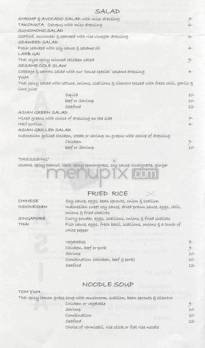 Cafe Asia - Washington, DC menu_pic