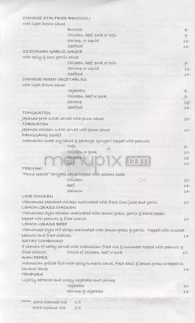 Cafe Asia - Washington, DC menu_pic