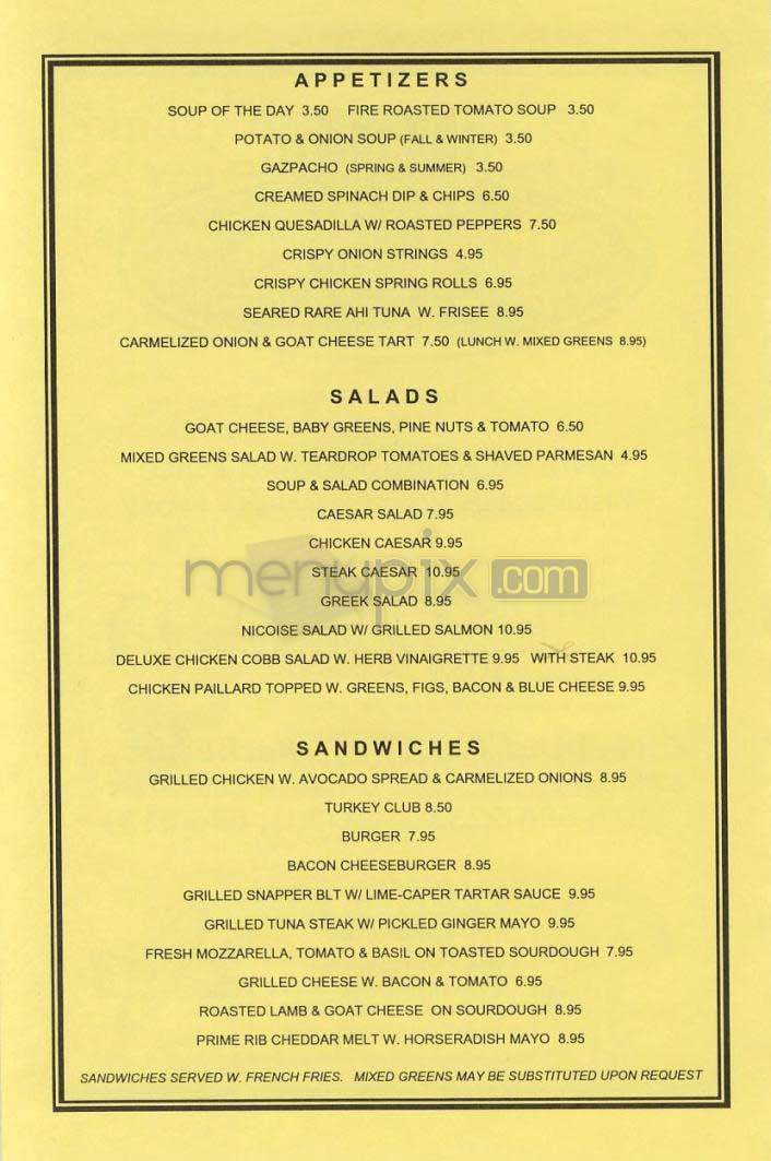 Cafe Deluxe - Bethesda, MD menu_pic