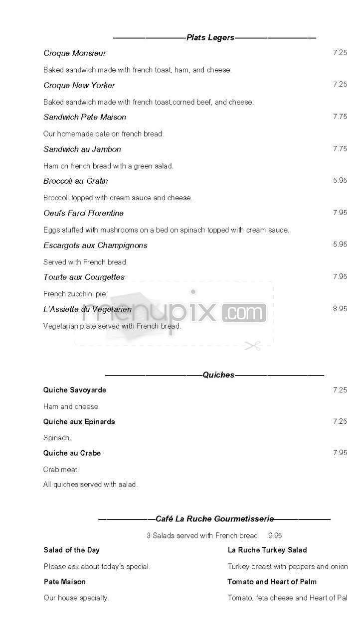 Cafe La Ruche - Washington, DC menu_pic