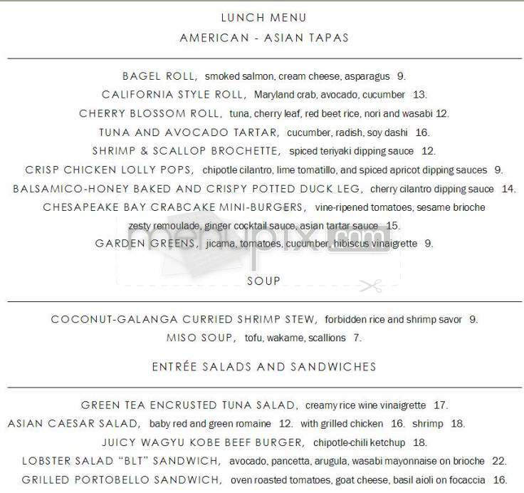 Cafe MoZU (Mandarin Oriental) - Washington, DC menu_pic