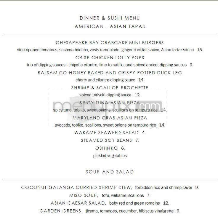 Cafe MoZU (Mandarin Oriental) - Washington, DC menu_pic