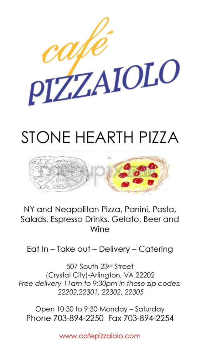 Cafe Pizzaiolo - Arlington, VA menu_pic