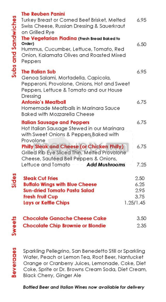 Cafe Pizzaiolo - Arlington, VA menu_pic