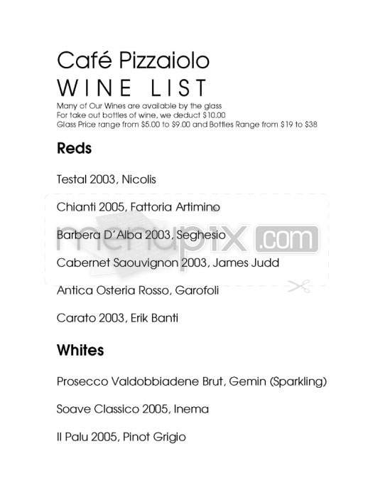 Cafe Pizzaiolo - Arlington, VA menu_pic