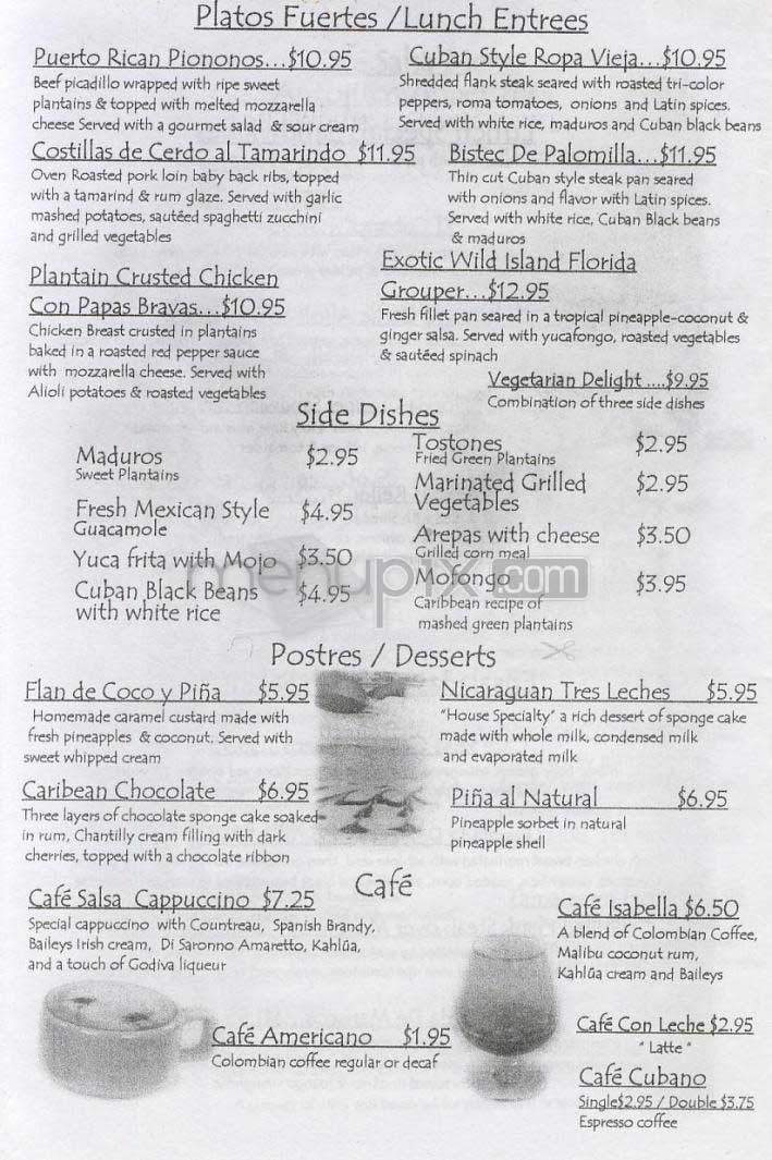 Cafe Salsa - Alexandria, VA menu_pic