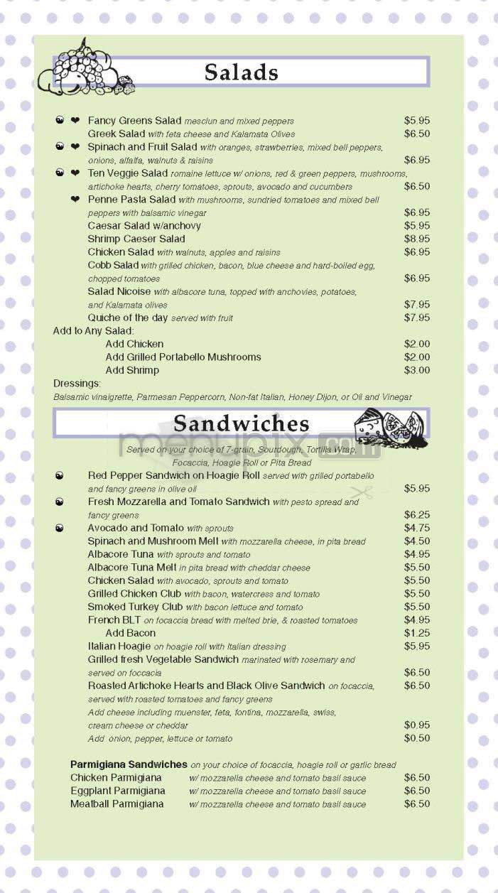Cafe Luna - Washington, DC menu_pic