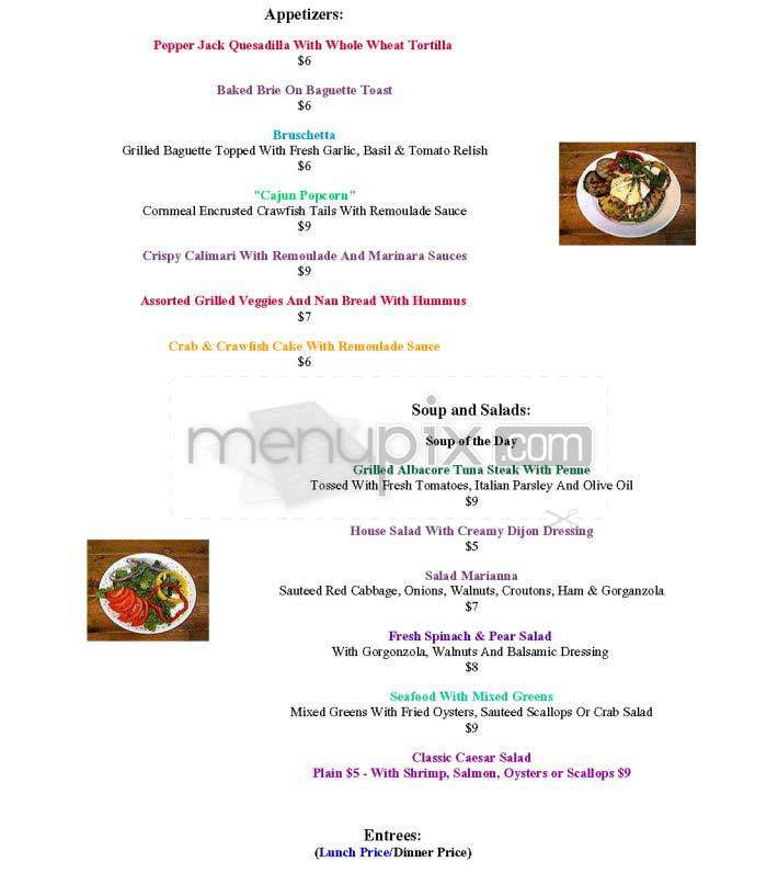 Cafe Marianna - Alexandria, VA menu_pic