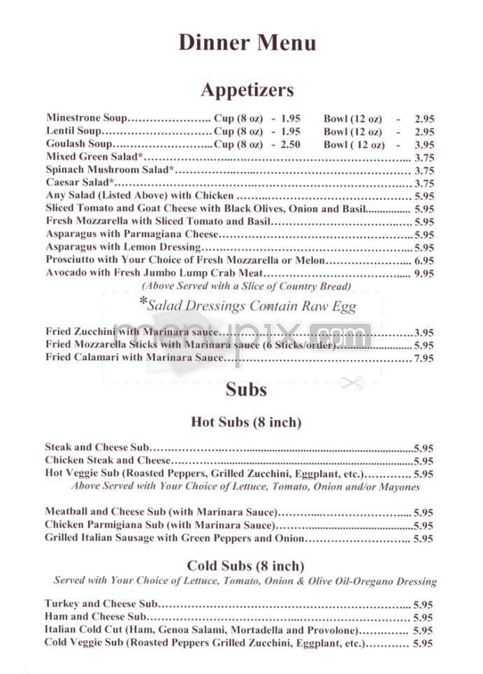 Cafe Monti - Alexandria, VA menu_pic