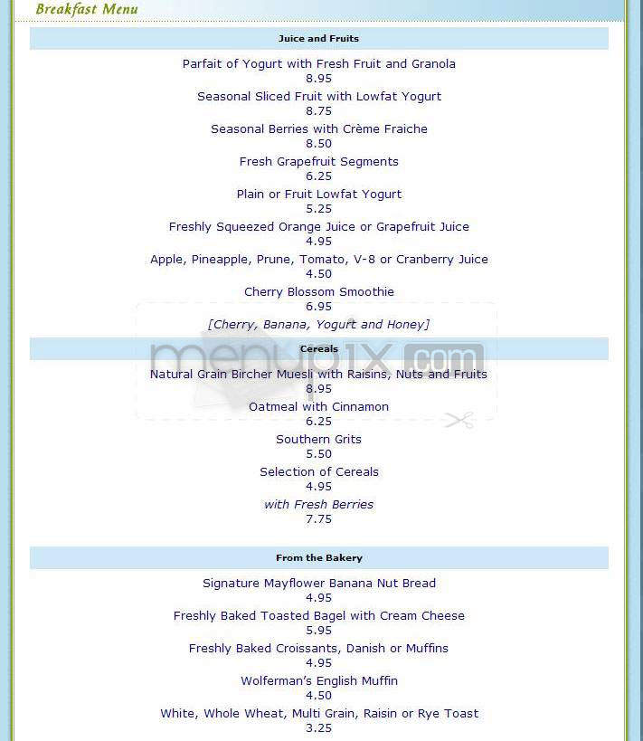Cafe Promenade - Washington, DC menu_pic