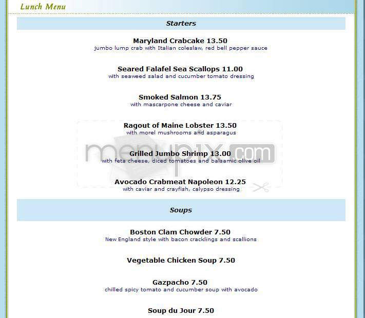 Cafe Promenade - Washington, DC menu_pic