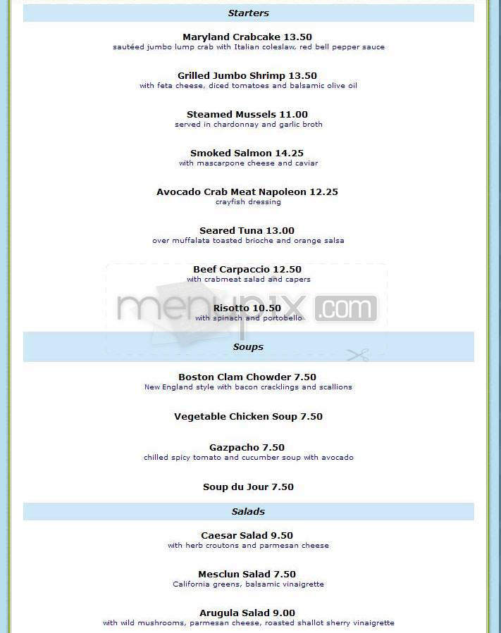 Cafe Promenade - Washington, DC menu_pic