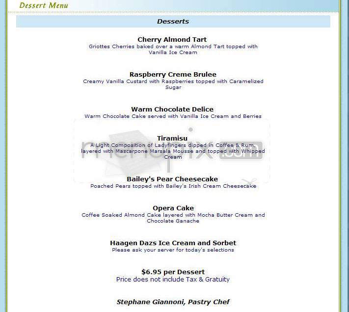 Cafe Promenade - Washington, DC menu_pic