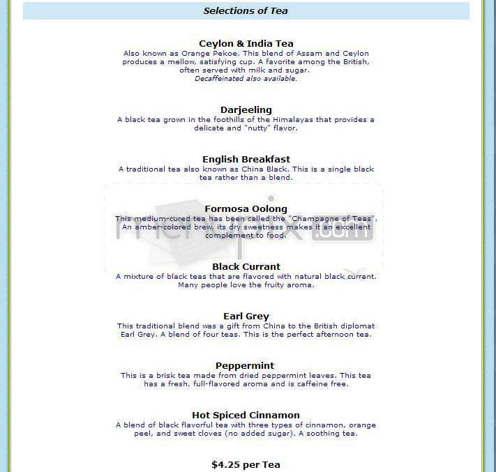 Cafe Promenade - Washington, DC menu_pic