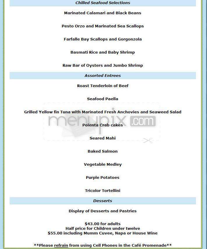 Cafe Promenade - Washington, DC menu_pic