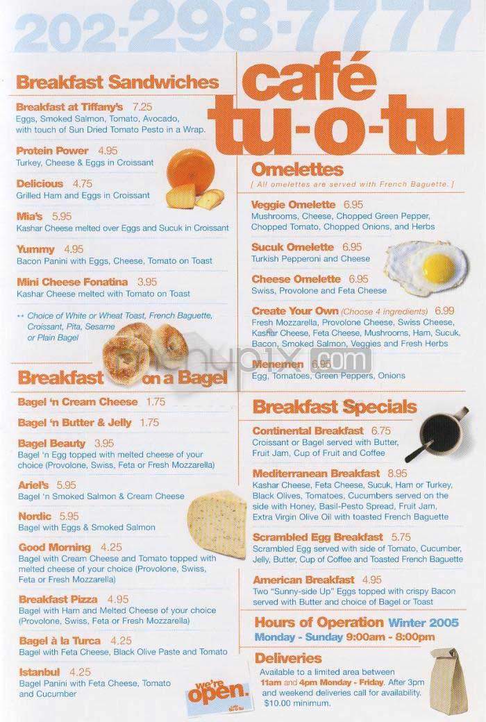 Cafe tu-o-tu - Washington, DC menu_pic