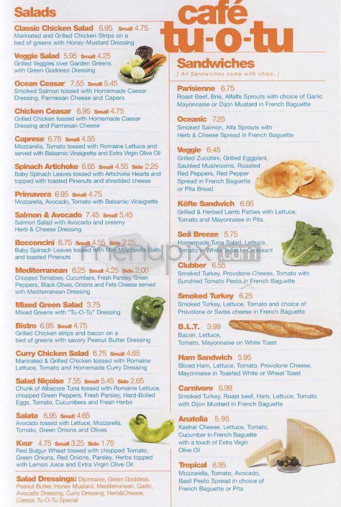 Cafe tu-o-tu - Washington, DC menu_pic