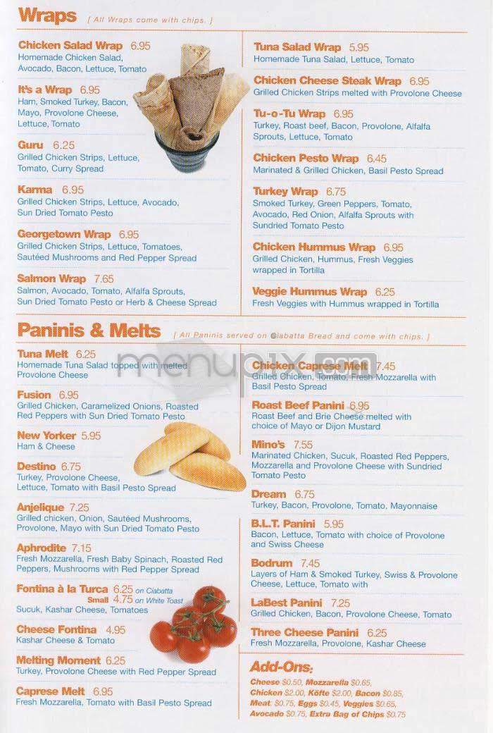 Cafe tu-o-tu - Washington, DC menu_pic