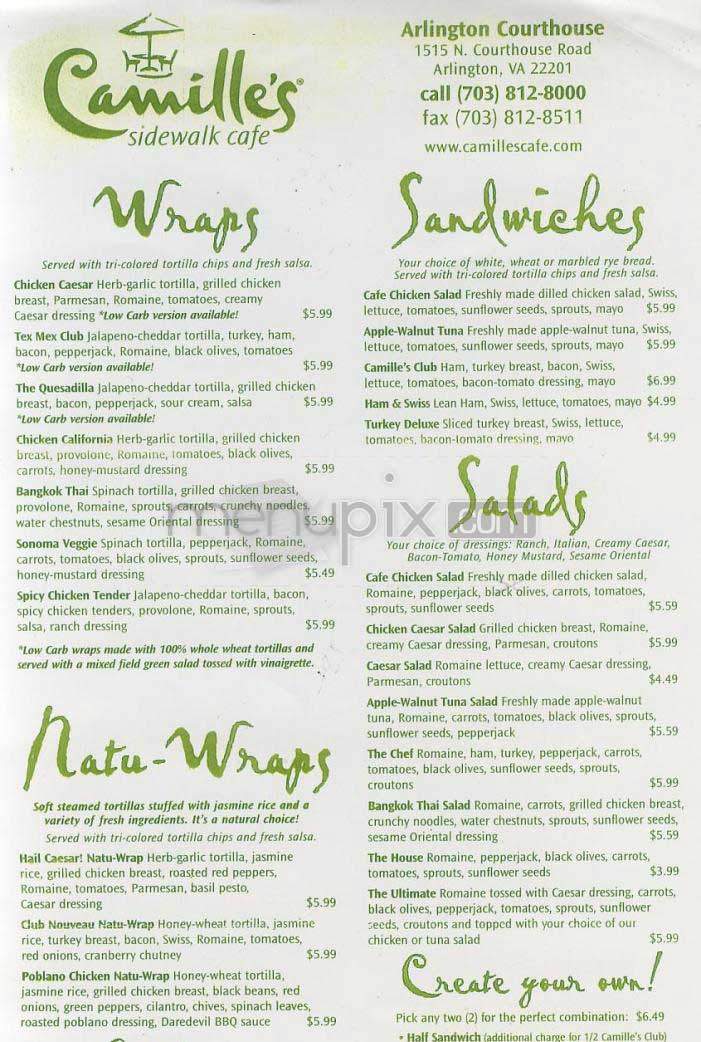 Camille's - Arlington, VA menu_pic