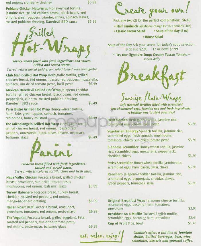 Camille's - Arlington, VA menu_pic