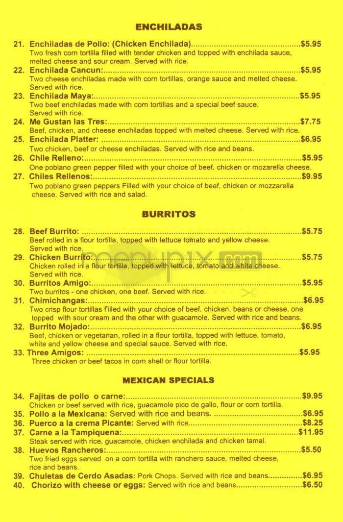 Casa Blanca - Washington, DC menu_pic