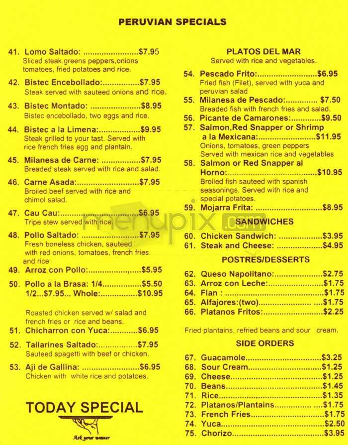 Casa Blanca - Washington, DC menu_pic