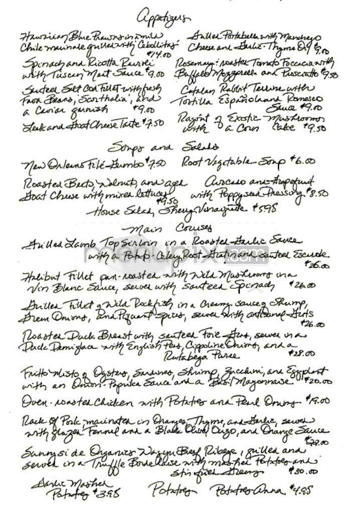 Cashion's Eat Place - Washington, DC menu_pic