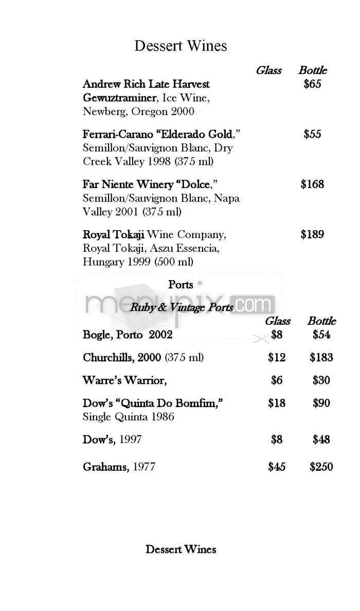 The Caucus Room - Washington, DC menu_pic