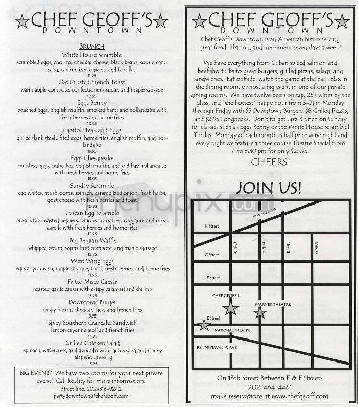 Chef Geoff's - Washington, DC menu_pic