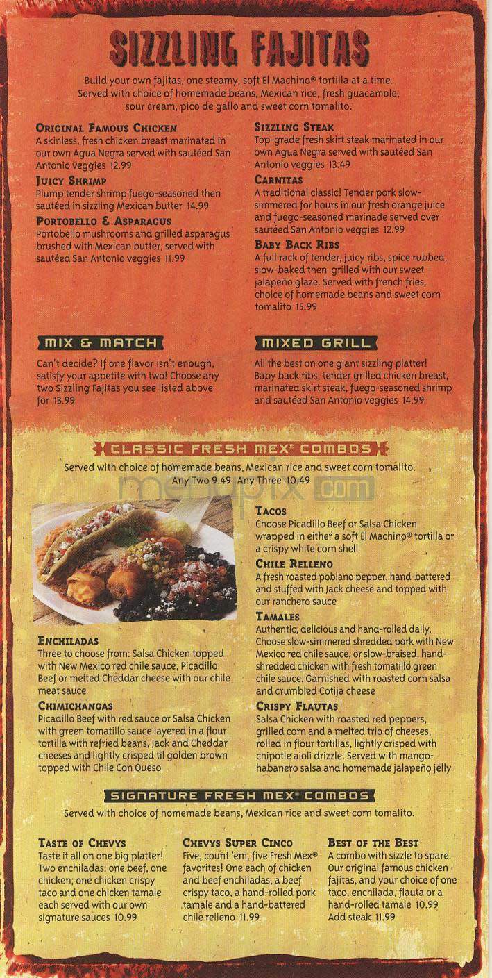 Chevy's - Arlington, VA menu_pic