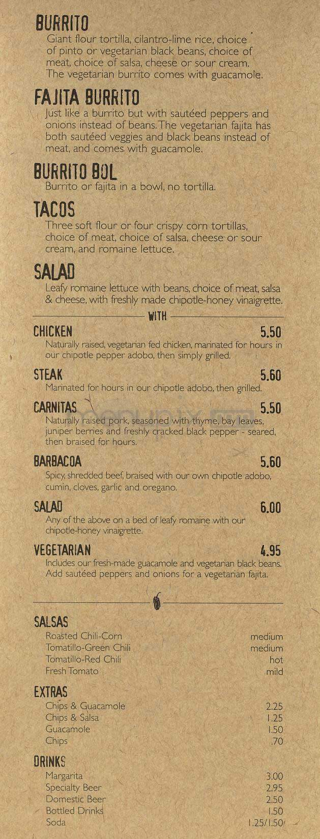 Chipotle Mexican Grill - Washington, DC menu_pic