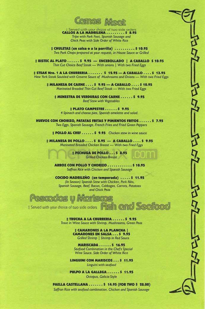 Churreria Madrid - Washington, DC menu_pic