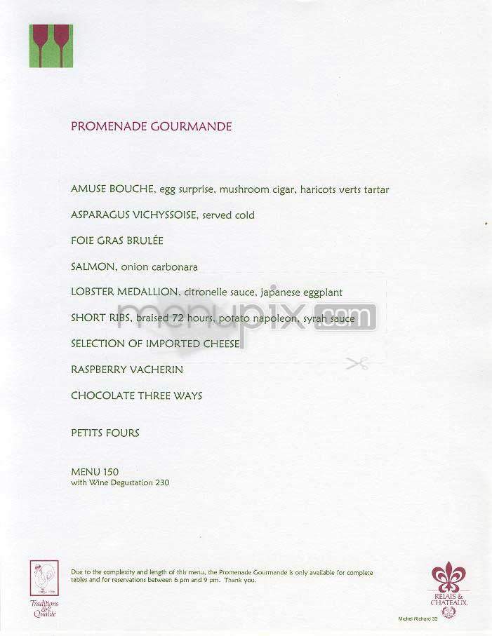 Citronelle - Washington, DC menu_pic