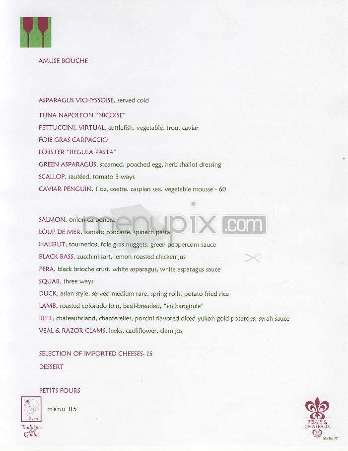 Citronelle - Washington, DC menu_pic