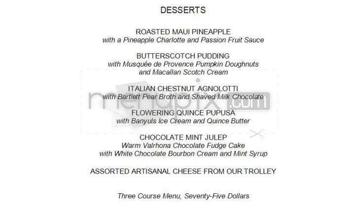 Cityzen Restaurant (Mandarin Oriental) - Washington, DC menu_pic